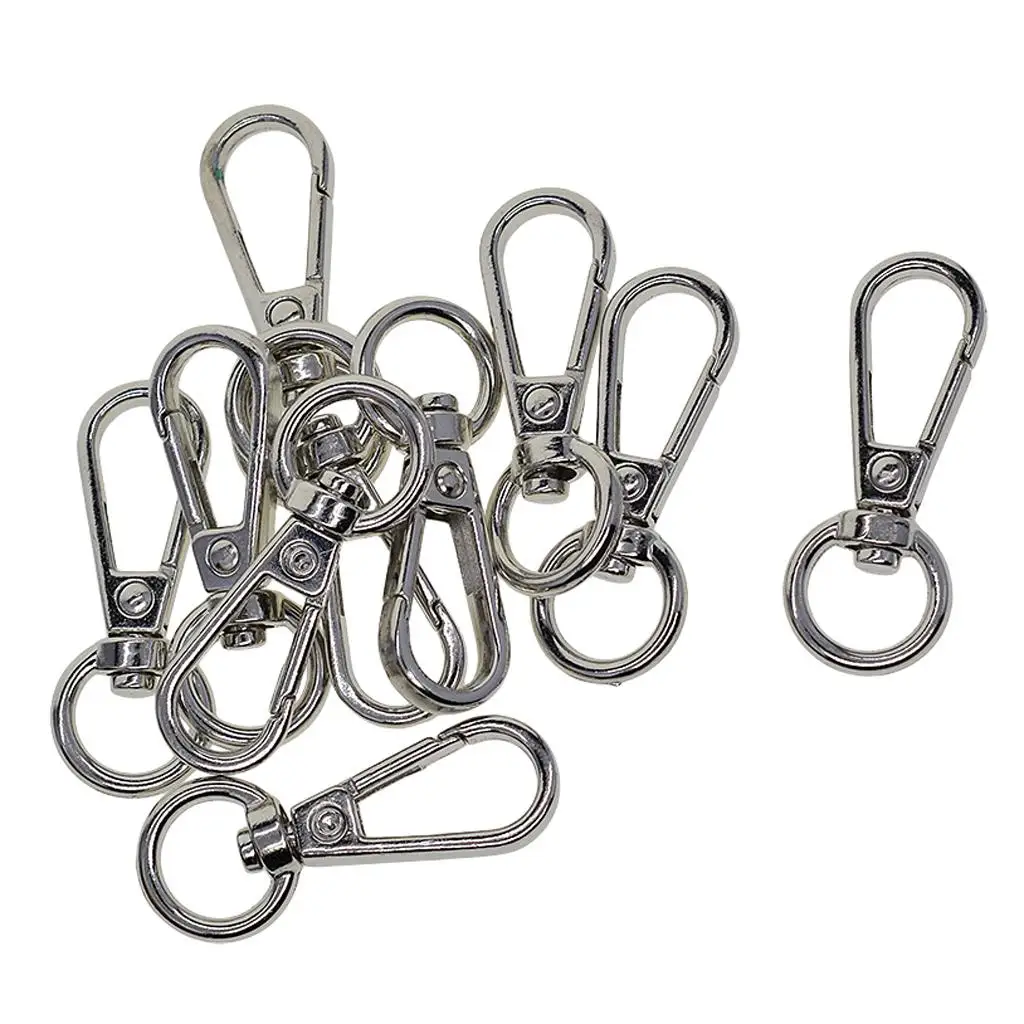 

10 Pieces Swivel Snap Lobster Clasp Clips Keychain Keys DIY
