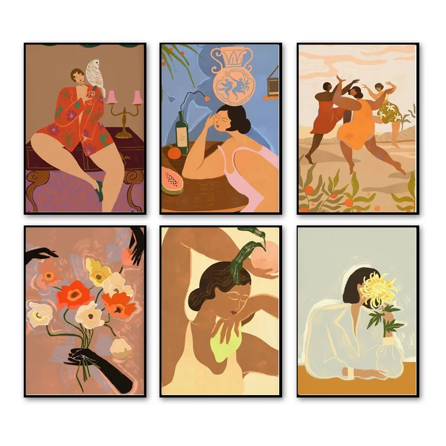 Женская пижама в стиле бохо танцевальная сова цветочные плакаты и искусственные