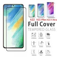 full cover 2pcs tempered glass for samsung galaxy s22 ultra plus anti scratch screen protector 2 5d 9h film glass for s22ultra