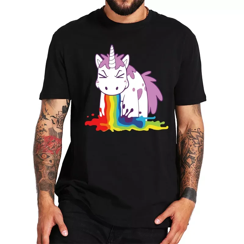 

2022NEW T Shirt Rainbow Funny Spoof High Quality 100% Cotton White Black Tops Cartoon T-shirt Gift EU Size