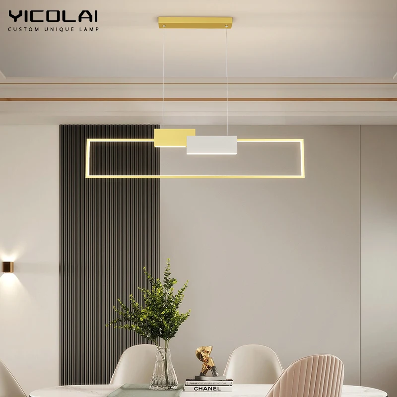 

Современная светодиодная ресторанная люстра в скандинавском стиле, простой и креативный длинный светильник для кафе, обеденного стола, сто...