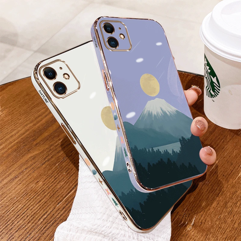 Роскошный чехол 11 Moon Volcano с покрытием для телефона iPhone 11 15 12 13 14 Pro Max 6 6S 7 8 14 15 Plus XS XSMax X XR mini 12 13, чехол (art.: 3920c8bd13d63) - 3920c8bd13d63