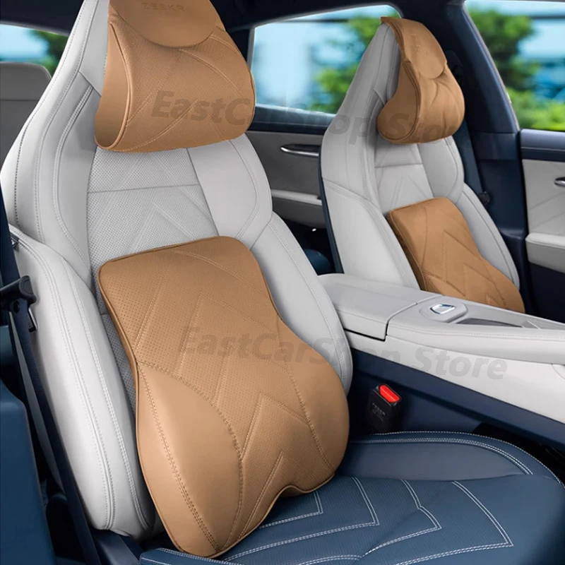 Для ZEEKR 001 2022 2023 подушка для автомобильного подголовника шеи и поясницы из хлопка