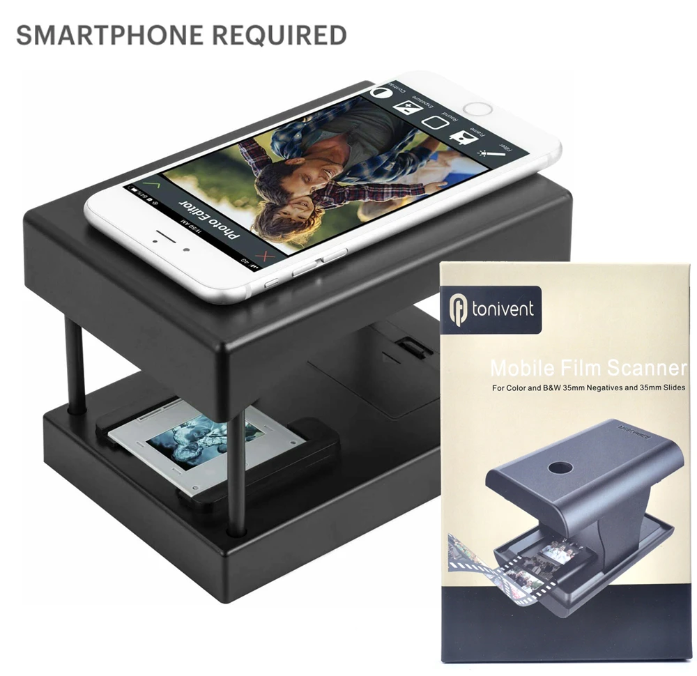 

Protable Photo Mobile Phone Film Scanner TON169 35/135MM Color Smart Phone Film Digital Negative Scanner for Andriod IOS