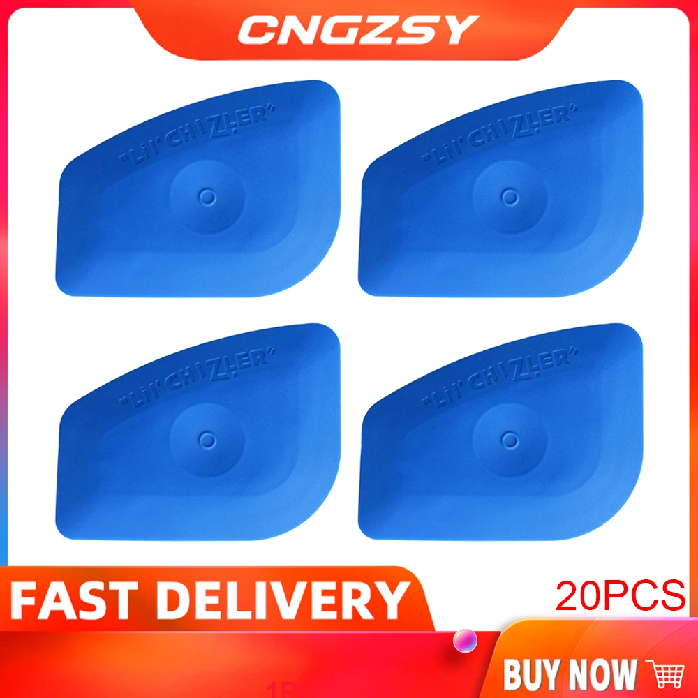 

20PCS Multilateral Soft Blue Scraper LIL' CHIZLER Squeegee Window Tint Tools Vehicle Film Corner Plug Glass Decal Tools 20A25B