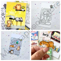 cats capers metal cutting dies and clear stamps scrapbooking material decoration stencils diy gift card craft 2022 new arrival