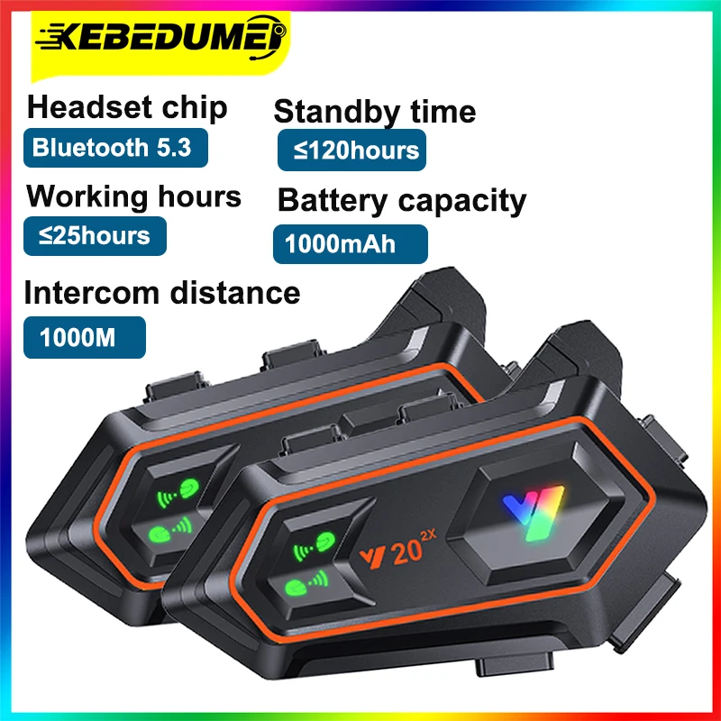 

Bluetooth-гарнитура Kebidumei Y20 мотоциклетная водонепроницаемая для шлема