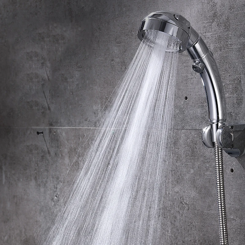 

NBZITO Chrome High Pressure Handheld Shower Head with ON/OFF Pause Switch, 3 Spray Modes Shower Wand with Shut Off Button