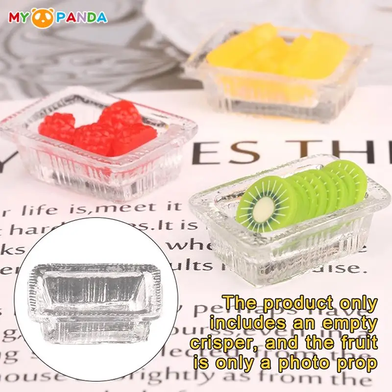 

1Pc 1:12 Dollhouse Miniature Fresh Box Fruit Storage Box Model Kitchen Tableware Accessories Pretend Play Toys Doll House Decor