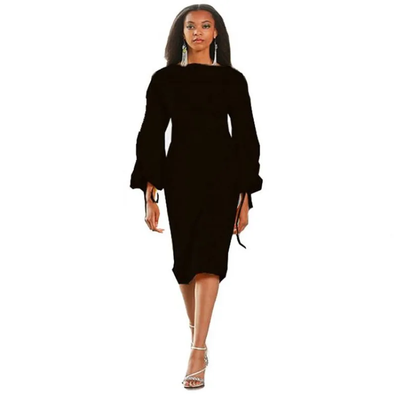 

African Dresses For Women Traditional Knee Length Africa Clothing 2022 New Solid Street Style Casual Robes African T Shirt Dress