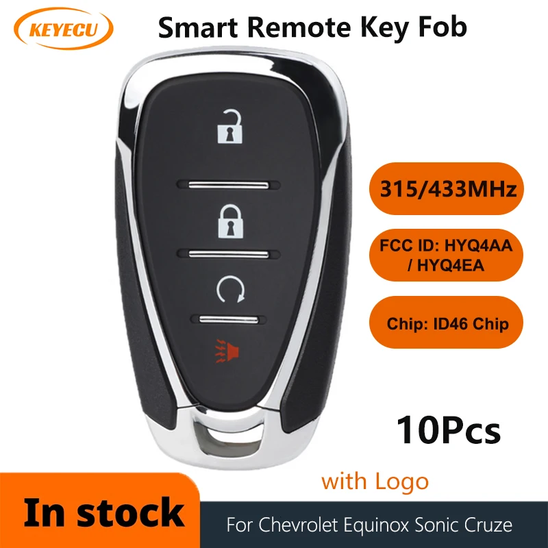 

KEYECU 10x 315 МГц ID46 чип HYQ4AA HYQ4EA умный 4-кнопочный дистанционный ключ для Chevrolet Camaro Equinox Cruze Malibu Spark