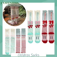 girls stockings princess style girls cherry strawberry stockings childrens socks breathable long calf socks suitable 2 12 year