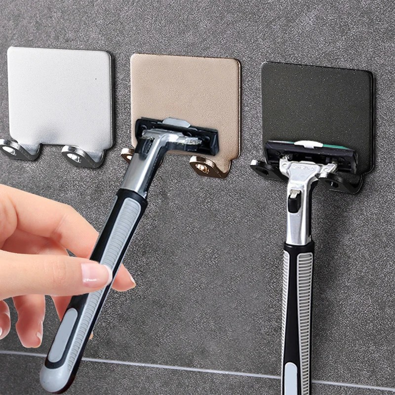 

Wall Mounted Razor Holder Shower Razor Holder Punch Free Kitchen Hook Coat Hook Stainless Steel Storage Hook Razor Stand Shower