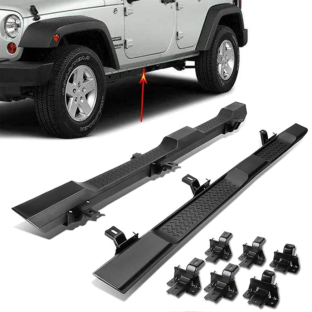 

Боковые ступени для Jeep Wrangler JK 2007-2018 4D JL 2018-2023 + 4 двери с черным порошковым покрытием Nerf Bar Ruinning Board