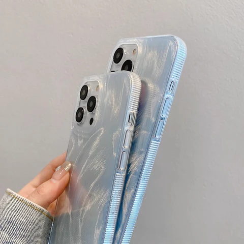 Силиконовый чехол для телефона с градиентным лазером для iPhone 16, 15, 14, 13, 12, 11 Pro Max Plus, полностью противоударный Противоскользящий мягкий чехол-бампер