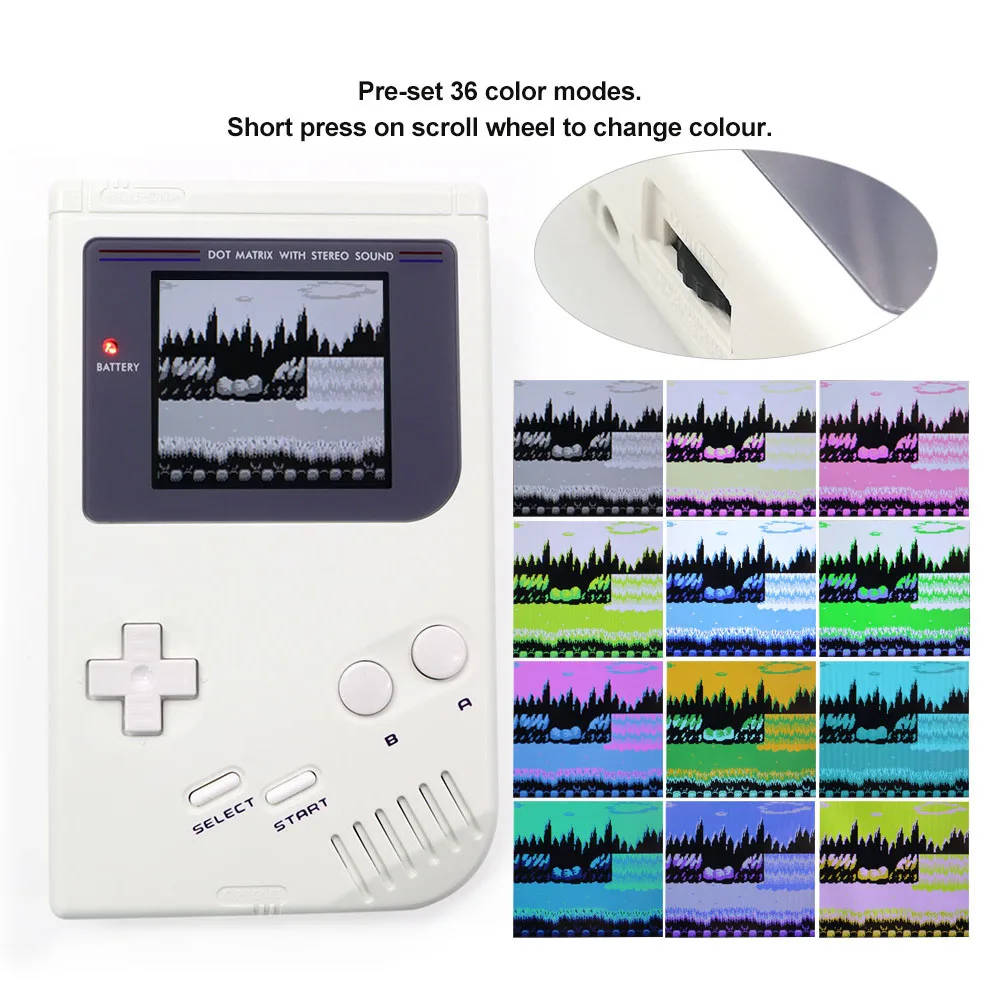 Фото Для Game Boy DMG GB DMG V5 Ultra IPS LCD экран с динамиком, FRM, регулируемое вертикальное положение изображения. №5