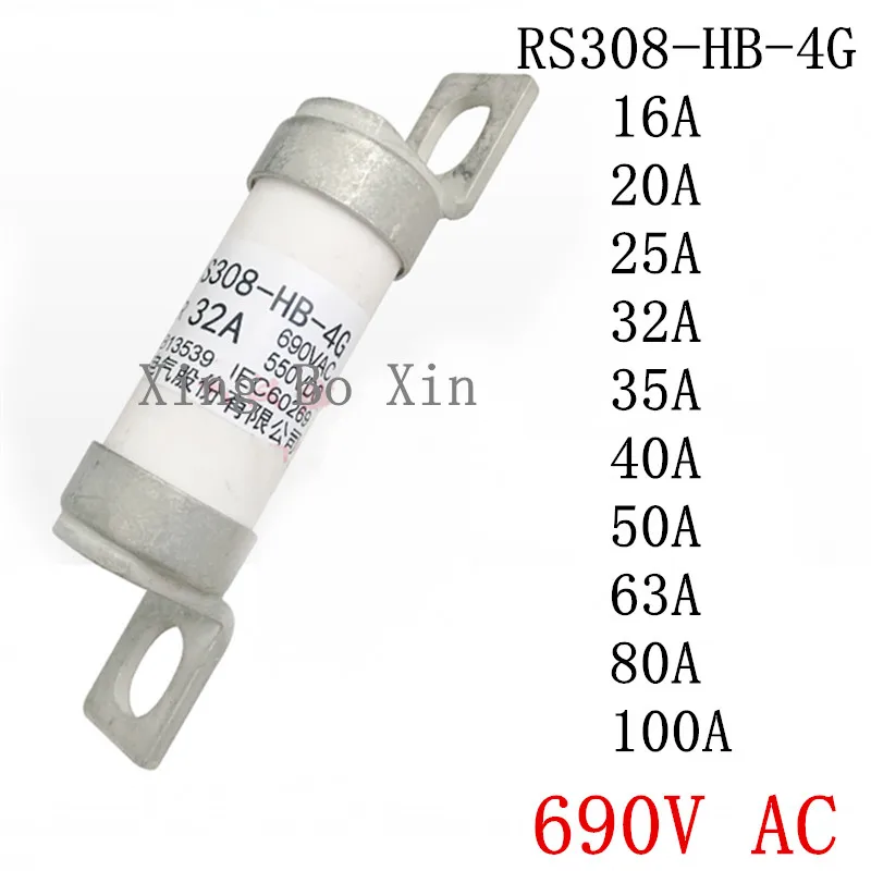 5 шт., новинка 100%, Φ 16A 20A 25A 32A 35A 40A 50A 63A 80A 100A, подболтованный высокоскоростной предохранитель, Φ 4G 690VAC