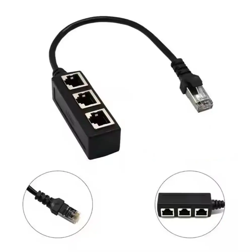Новый разветвитель Rj45 от 1 до 2 3 способов Сетевой адаптер Cat5 Cat6 Cat7 Lan Ethernet-кабель