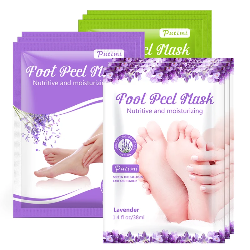 

HEALLOR Foot Mask Socks Exfoliating Foot Spa Bath Mask Peeling Scrub Pedicure Foot Patch Moisturizer Dead Skin Remover