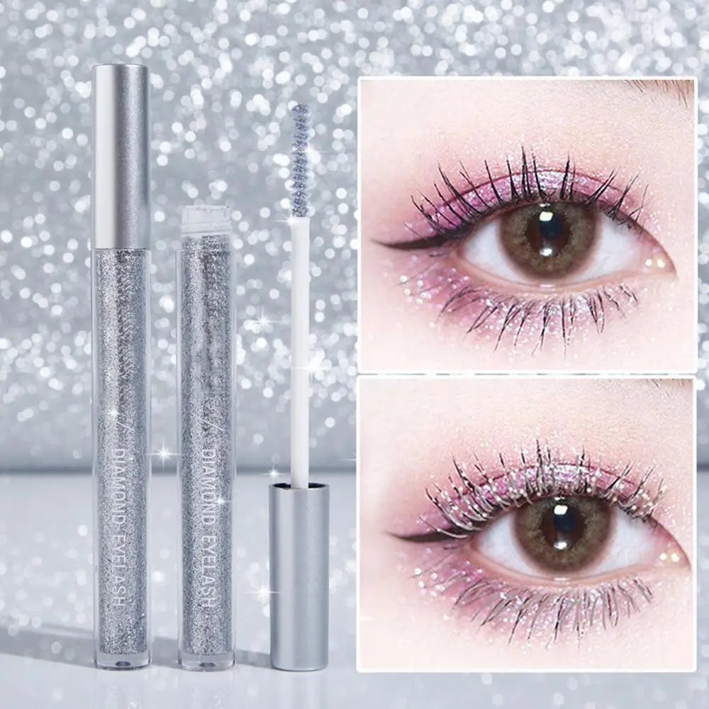 

Mascara Diamond Shiny Women Waterproof Curling Thick Eye Mascara Waterproof Curling Volume Lash Extension Sequins Mascara