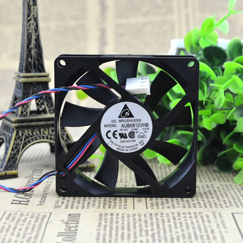 

New Original For Delta AFB0812VHB 8015 8CM DC12V 0.30A CPU Mute Cooling Fan CPU Radiator 80×80×15mm