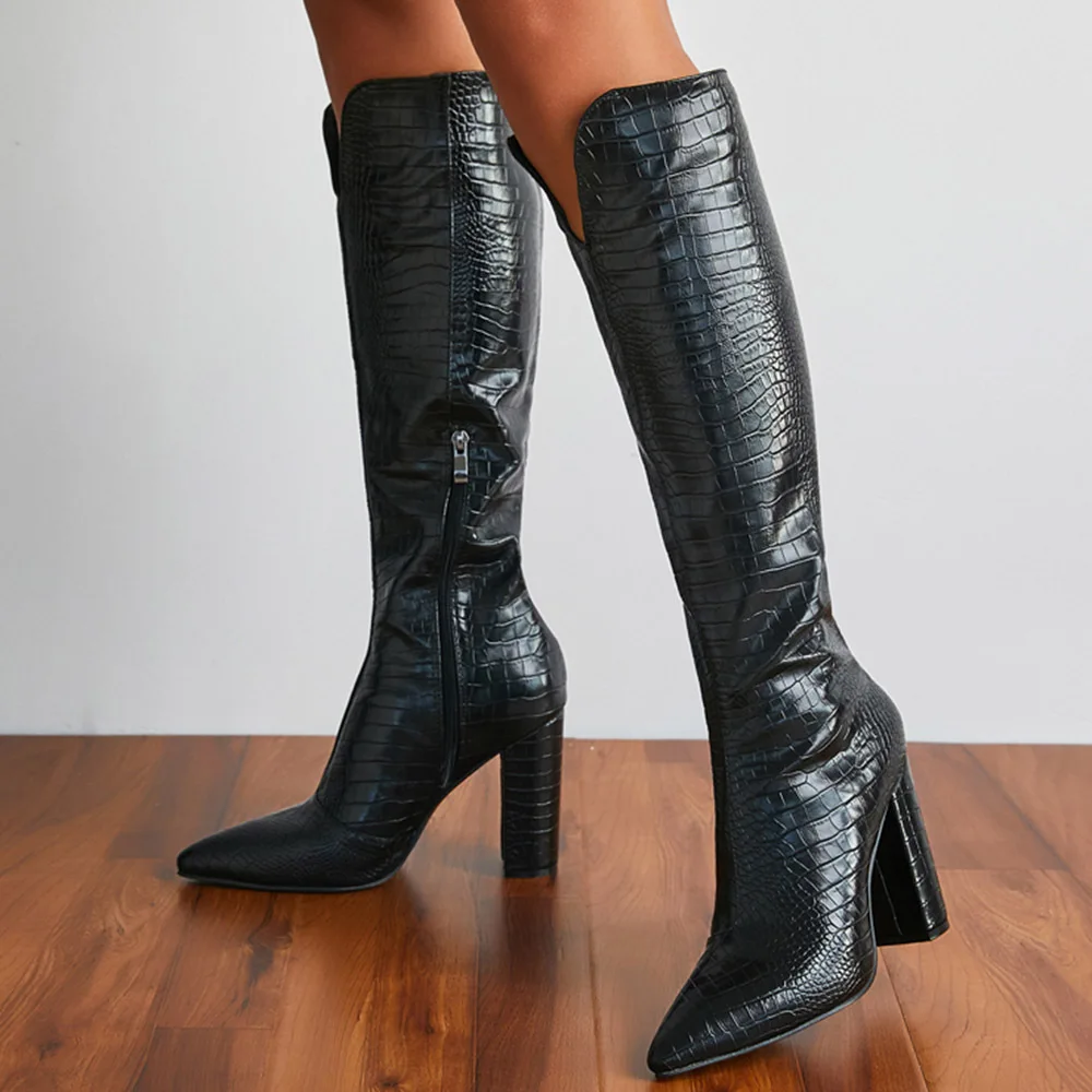 

2022 Women's Boots Large Size High Tube Thick Heel Boots Children Womens Shoes Thigh High Boots Shoes for Women