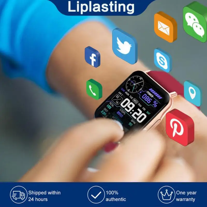 

Смарт-браслет 1,69 дюйма с аккумулятором большой емкости, водонепроницаемые спортивные часы «сделай сам» с мониторингом здоровья для мужчин и женщин