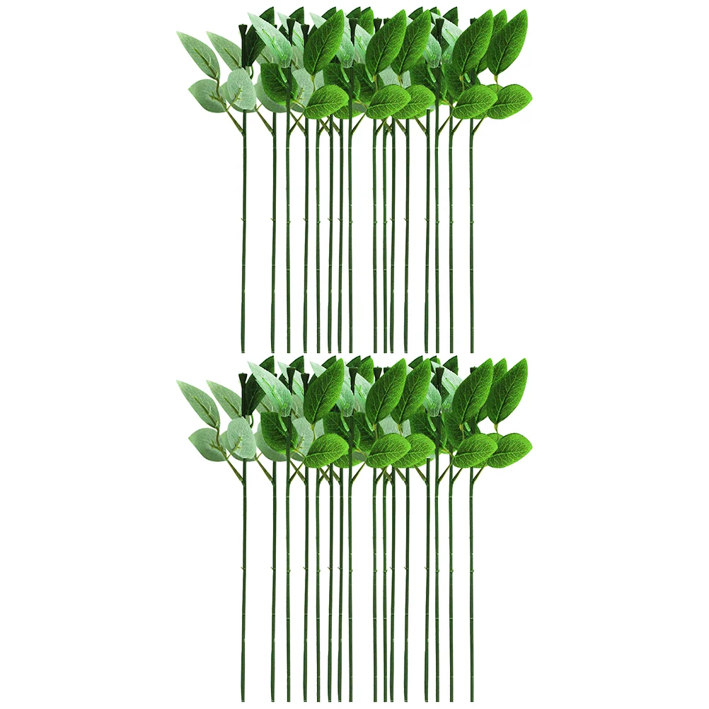

Artificial Rose Stems DIY Floral Arrangement Floral Stem With Leaves Single Rose Stalk With Leaves