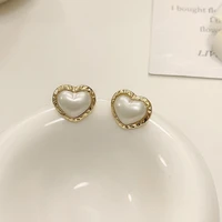lady vintage pearls korean earrings hearts temperament funny earrings for women