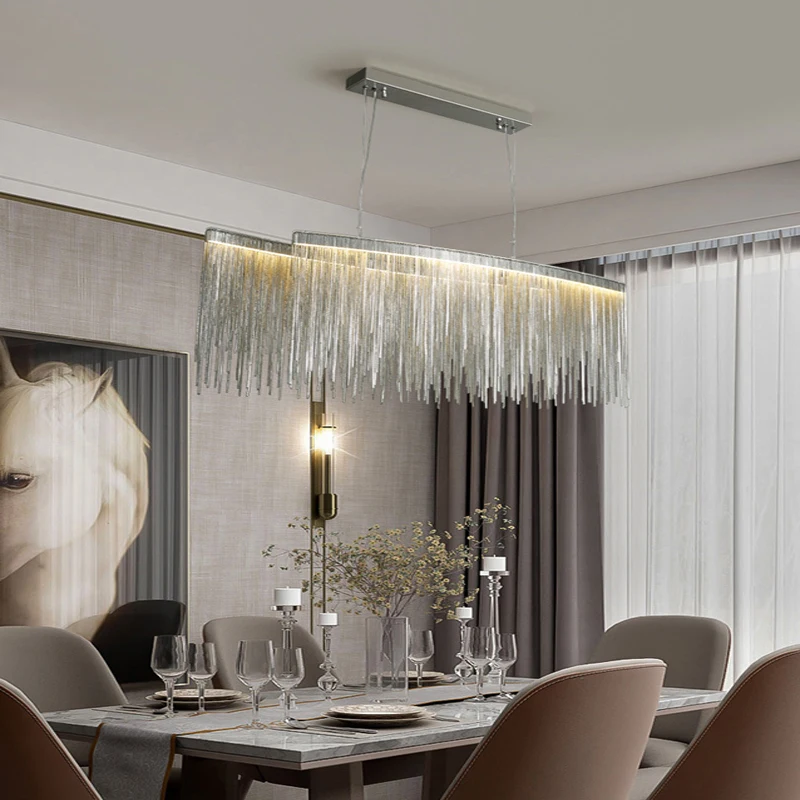 

Art Led Chandelier Pendant Lamp Lights Room Decor Modern Suspension Hanging Tassel Fixture Luxury Home Newest Design Hotel Cafe