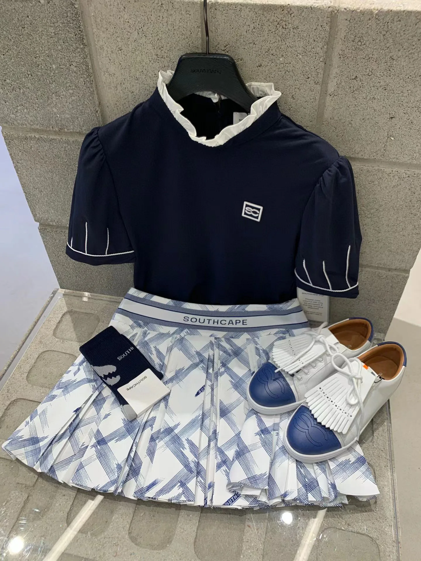 Spring/summer 2022 new light luxury golf fashion new ladies lace standing collar golf short sleeve tee women Fashion women's