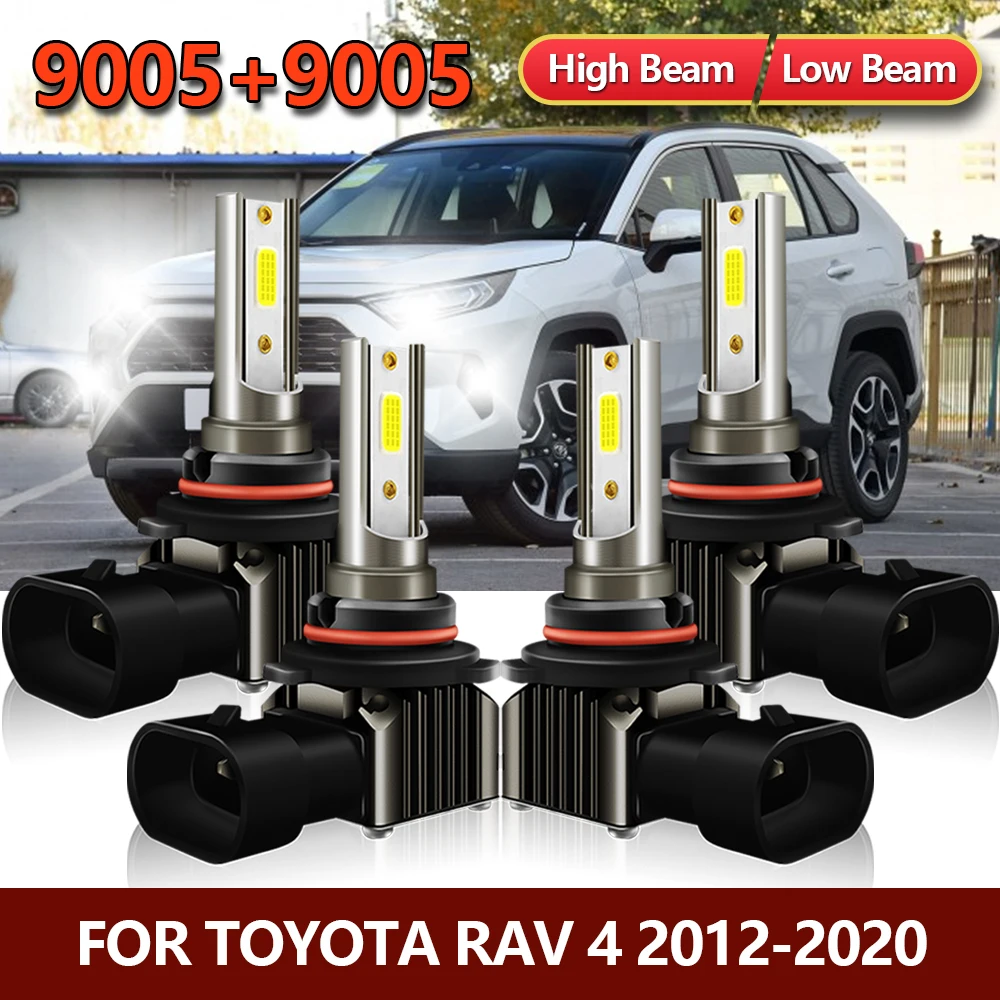 

4x LED Headlight 9005 HB3 Bulb High Low MINI Auto Lamps For Toyota RAV 4 RAV4 2012 2013 2014 2015 2016 2017 2018 2019 2020