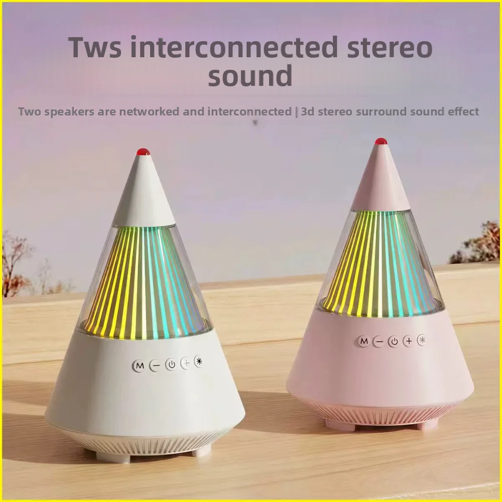 Фото VYOPBC Peak Shape Bluetooth-колонка-сабвуфер с мощными басами, миниатюрная беспроводная, для улицы и компьютера, художественный подарок №4