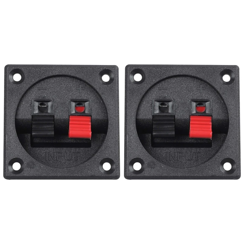 

2X Red Black Push in Type Square Design Speaker Terminal Plate 2Position