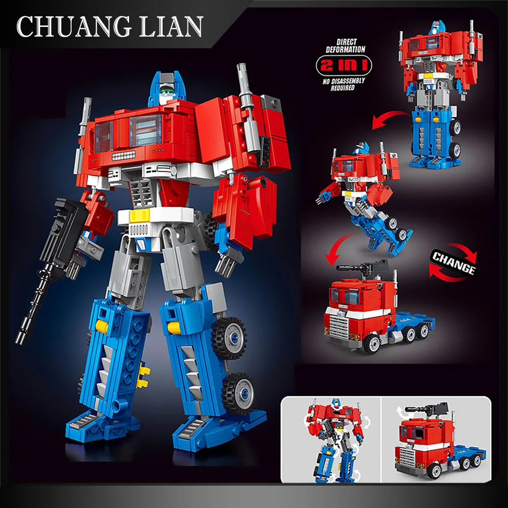 

2022 New Technical Transformation Super Robot Optimus Deformation Prime Super Heroes Building Block Brick Model Toy Kid Gift