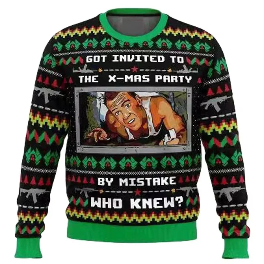 Yippee-Ki Yay Рождественская толстовка с 3D принтом для мужчин и женщин модный свитер