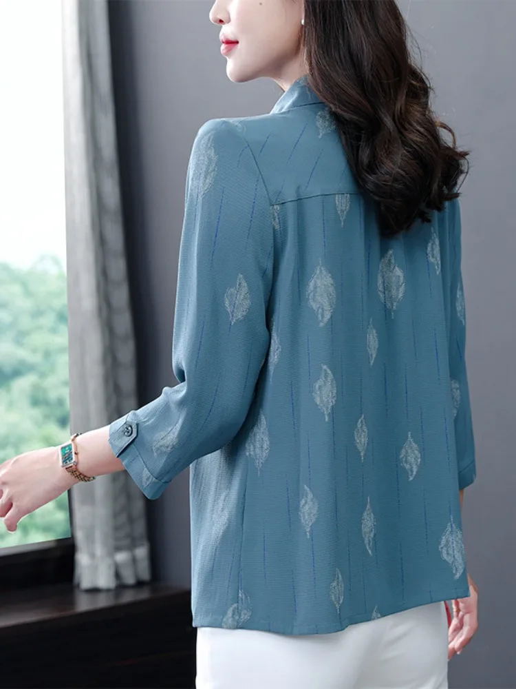 Шифоновые рубашки с рукавом три четверти. Женские ранняя осень 2024. Новый