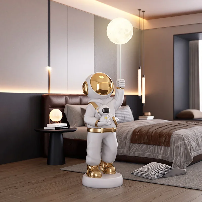 Moon Lamp That Can Emit Light Astronaut Ornaments Living Room Decorations Large Piggy Bank Starry Sky Projection Birthday Gift