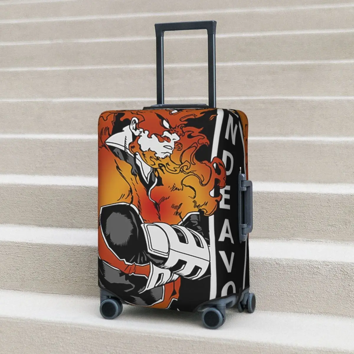

Endeavor Enji Todoroki Fire Suitcase Cover My Hero Academia Travel Flight Strectch Luggage Case Protection