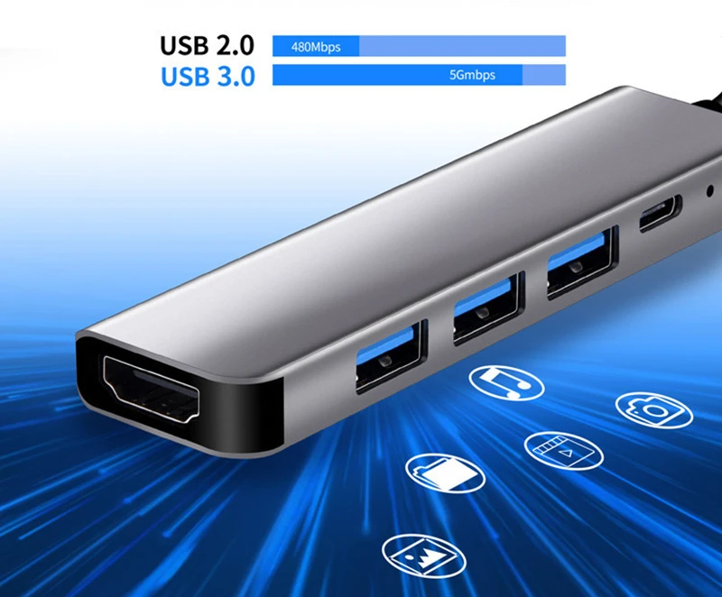 

Hot Sales for MacBook S20 Dex 10 PS5 Find X3 HDTV Type C to USB-C 3.0 2.0 4K HDMI-compatible Adapter Hub Dock