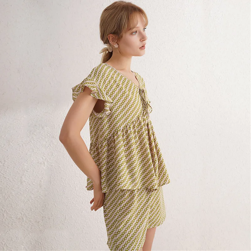 

Женская летняя Пижама с коротким рукавом и шортами