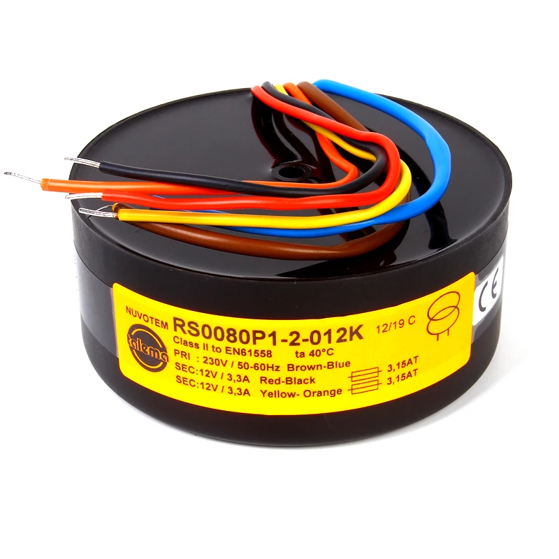 

Talema 80 Вт двойной 9 в 12 В 15 в 18 в герметичный Кольцевой трансформатор импортное кольцо для лихорадки корова 80 ва