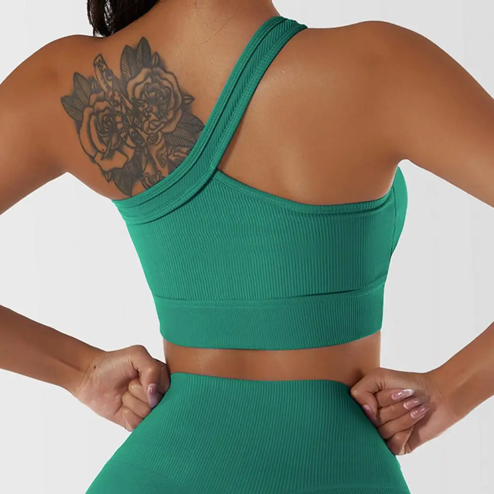 

Simple Sports Brassiere Sporty Wireless Female Ribbed Widen Waistband Yoga Bra Women Sports Bra Daily Wear