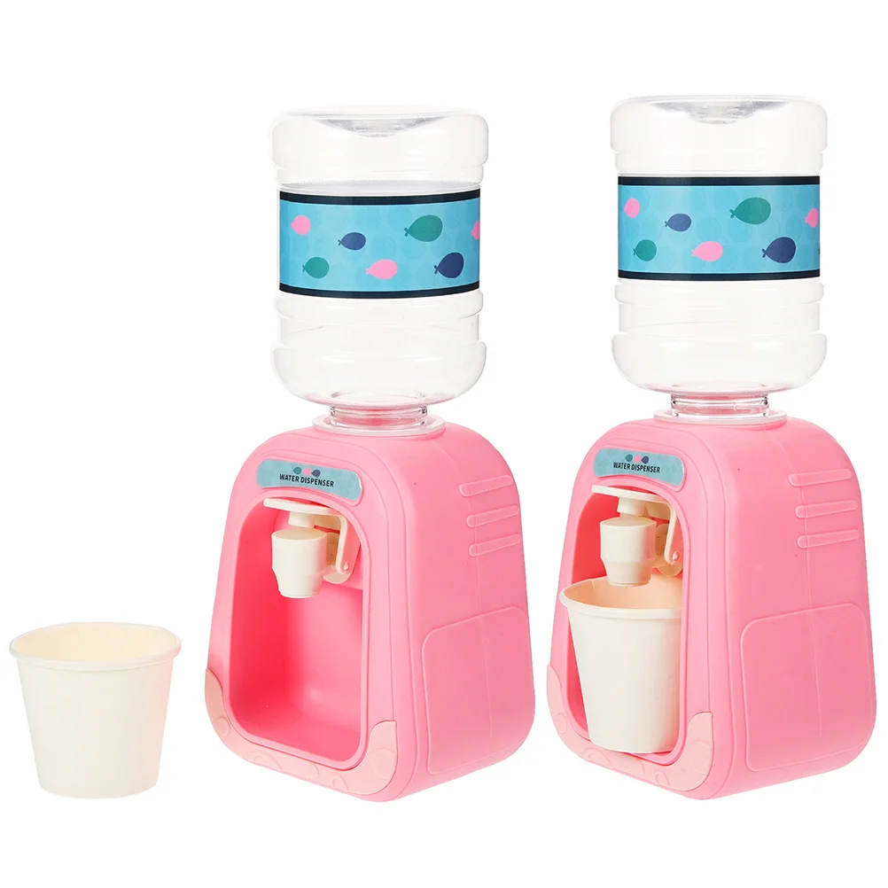 

2 Pcs Cute Water Dispenser House Educational Model Plaything Food Mini Toy Tiny