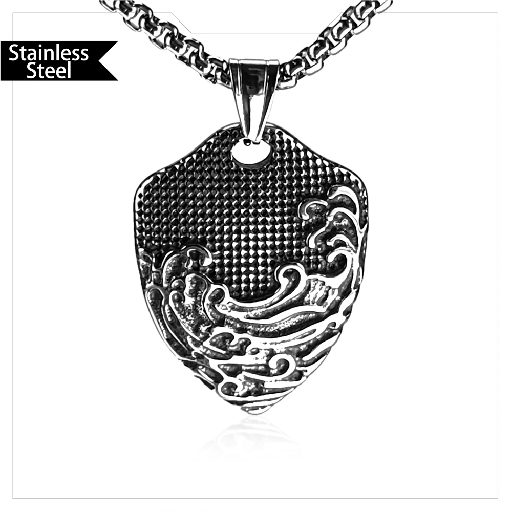 

2022 год, Ukiyo-e Kanagawa, рельефный щит из титановой стали, винтажная подвеска, ожерелье из нержавеющей стали, оптовая продажа