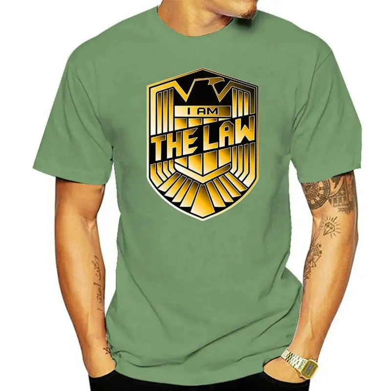 

Мужская хлопковая футболка с принтом судей dredd i am the law, Размеры S- 3XL