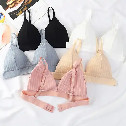 Push Up Bras For Women French Style Lingerie Adjustable Wireless Sexy Bras Comfy 3/4 Cup Unwired Soft Girls Cotton Bra Underwear