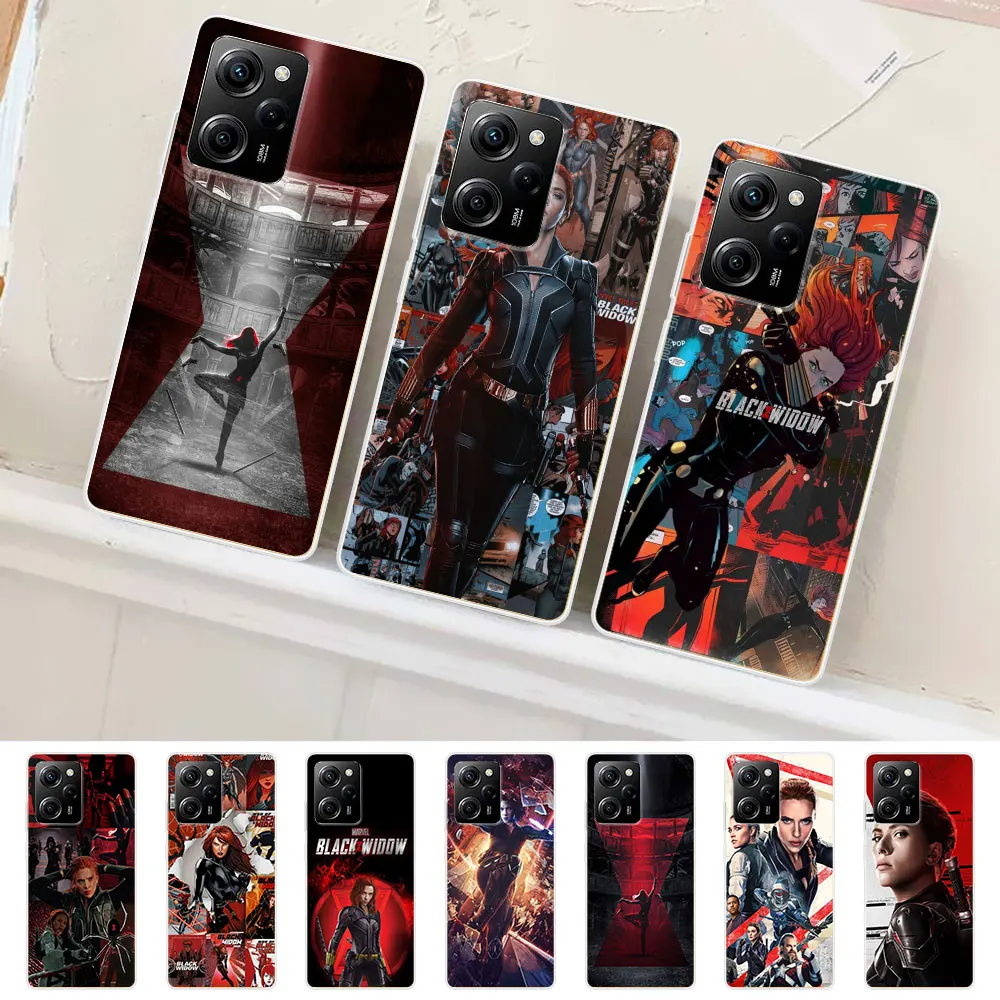 

Black Widow Marvel Case for Xiaomi Poco X5 X3 NFC M4 X4 Pro 5G M3 F3 F2 M2 Pocophone F1 Transparent TPU Phone Cover Mi 12T Pro