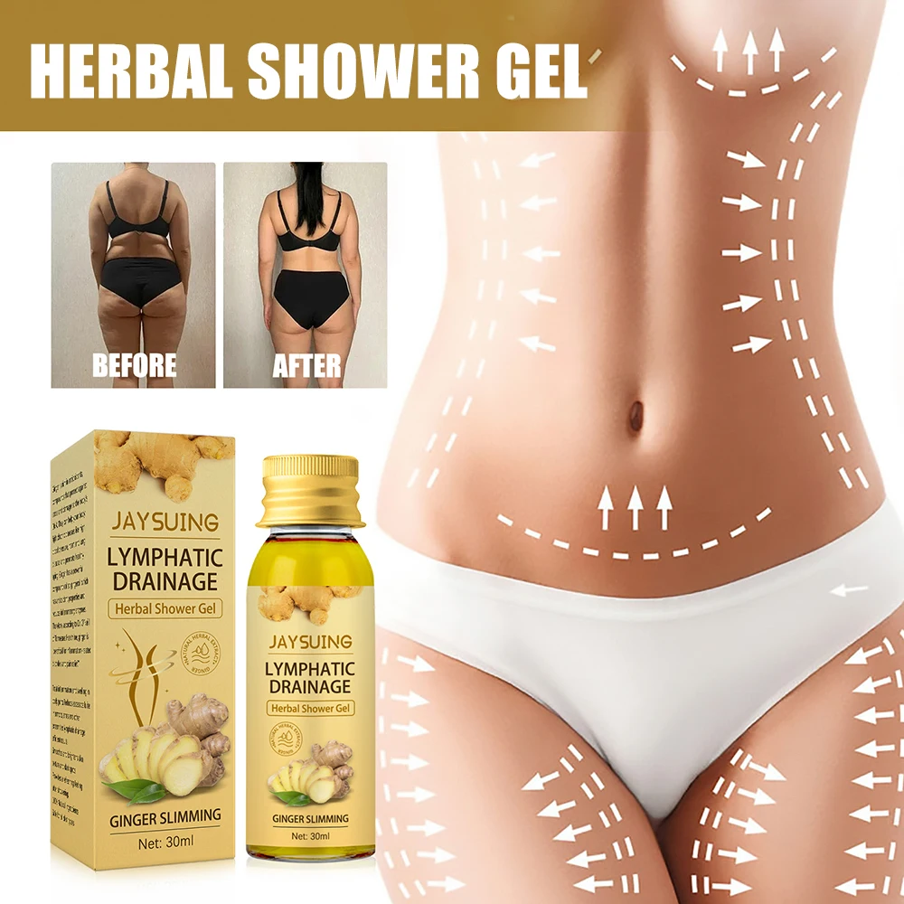 

30ML Lymphatic Drainage Shower Gel Ginger Weight Loss Ginger Body Wash Natural Shower Oil Slimming Relaxation Firming Body Care
