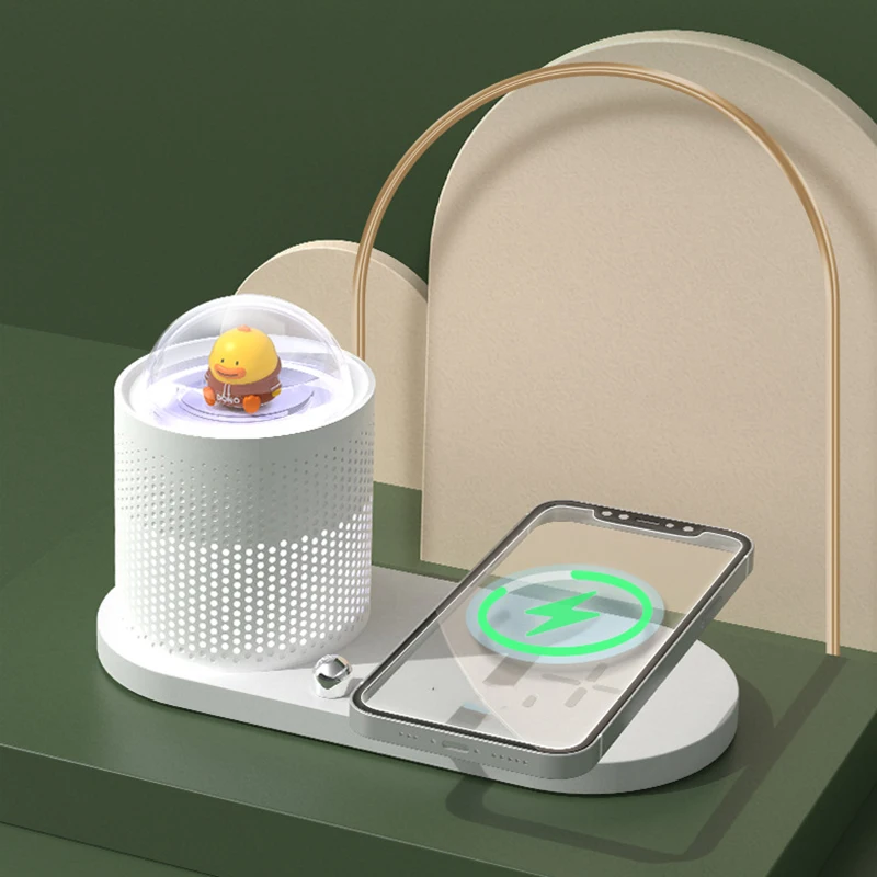 

2 in 1 Qi Fast Wireless Charger for iPhone 12 13 mini pro max Samsung Galaxy Huawei P50/40/30 Fast Charging Desk LED Night Light